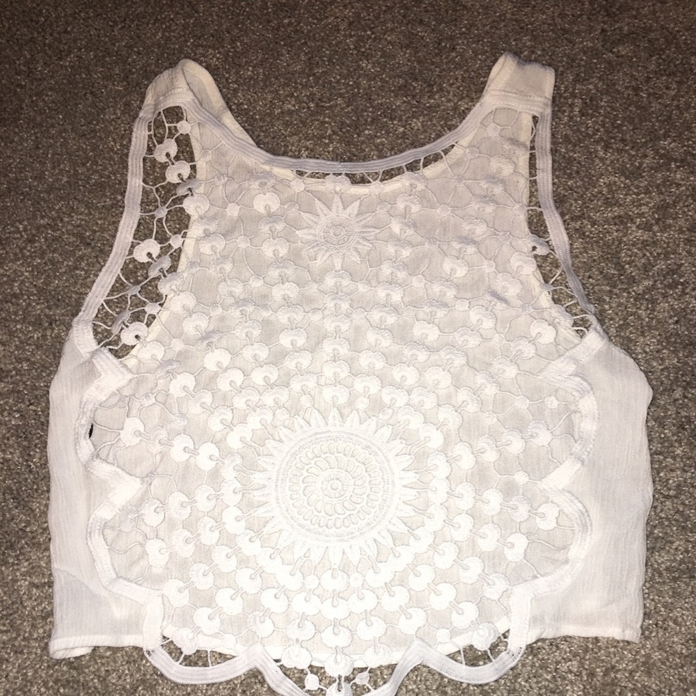 backless white crochet